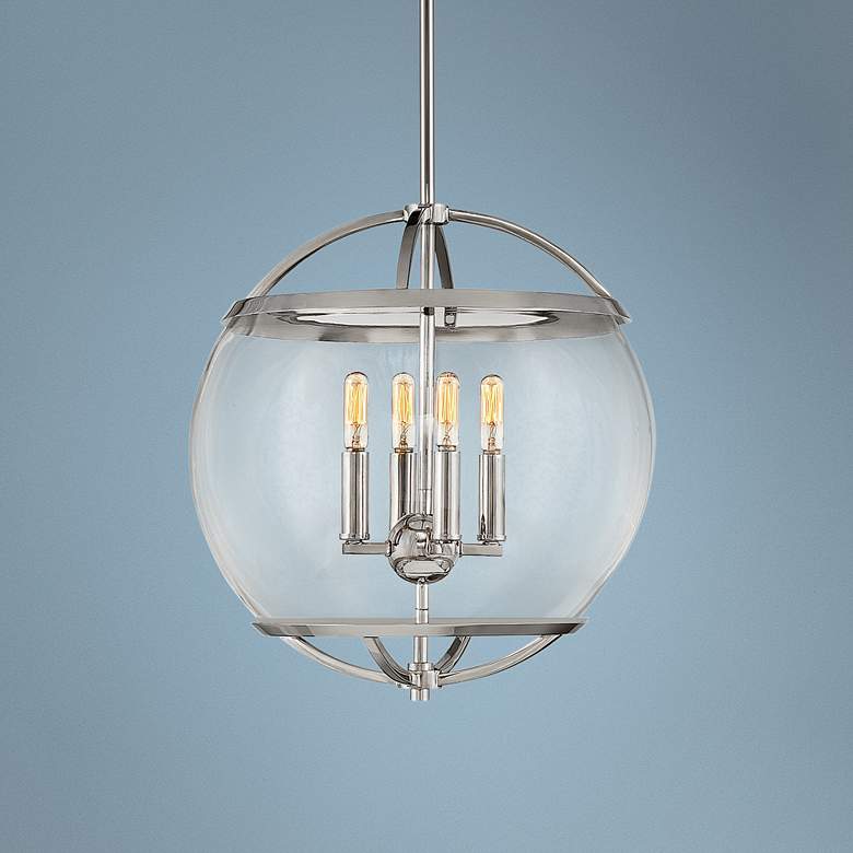 Image 1 Hinkley Calvin 15 inch Wide Polished Nickel 4-Light Orb Pendant