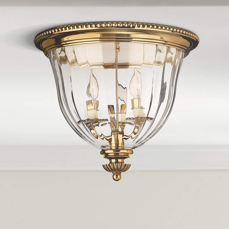 Image 1 Hinkley Cambridge 14 1/2" Wide Traditional Brass Ceiling Light