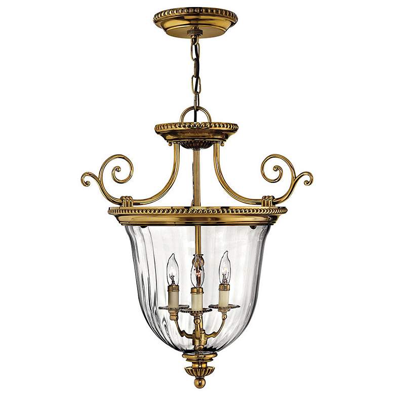 Image 1 Hinkley Cambridge 22 1/2 inch Wide Clear Glass Traditional Brass Pendant