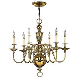 Hinkley Cambridge 29" Wide Traditional Brass Candelabra Chandelier