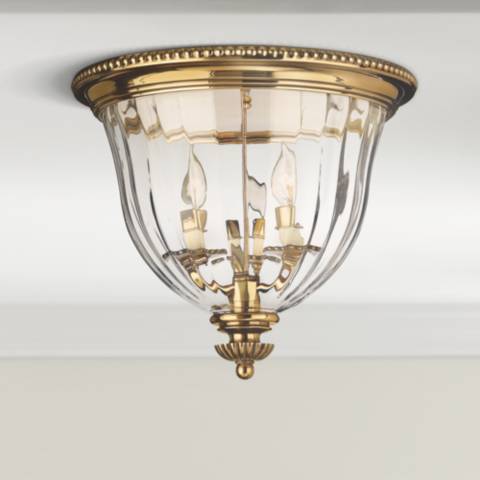 Hinkley Cambridge 2-Light Flush Mount Ceiling Light In Burnished Brass