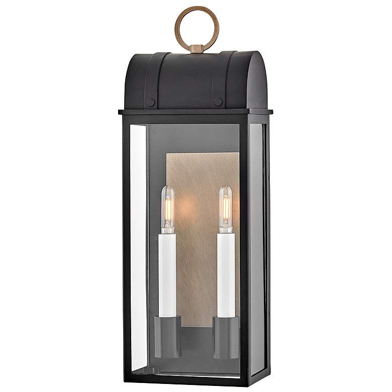 Image 1 Hinkley Campbell 21 3/4"H Black 2-Light Outdoor Wall Light