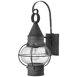 Hinkley Cape Cod 18&quot; High Aged Zinc Outdoor Lantern Wall Light