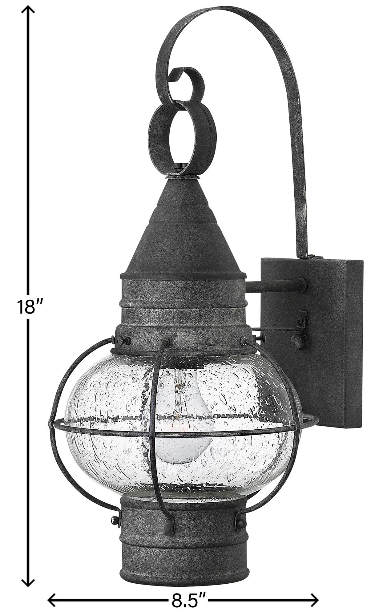 Image 5 Hinkley Cape Cod 18" High Aged Zinc Outdoor Lantern Wall Light more views