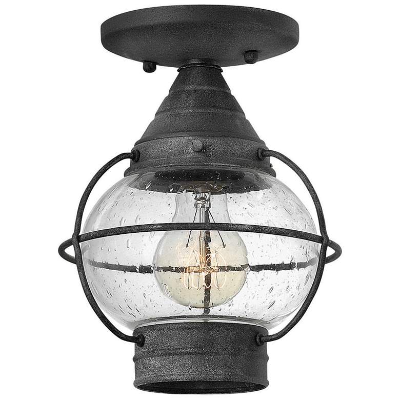 Image 1 Hinkley Cape Cod 7 inch Wide Aged Zinc Outdoor Ceiling Light