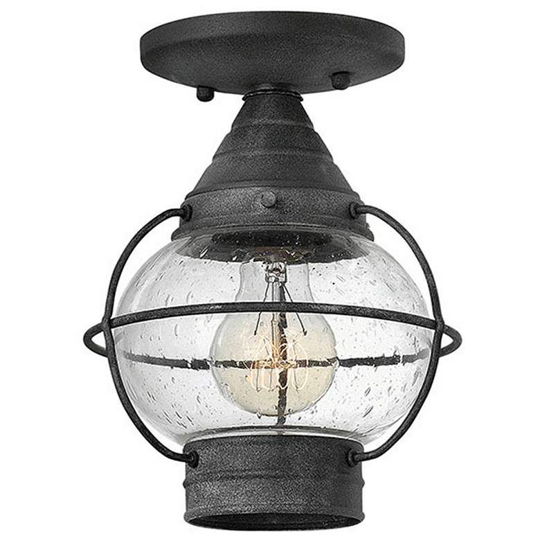 Image 1 Hinkley Cape Cod 7 inch Wide Aged Zinc Outdoor Ceiling Light