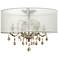 Hinkley Carlton 24" Wide Silver Leaf Sheer Drum Shade Ceiling Light