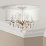 1_Hinkley Carlton 24" Wide Silver Leaf Sheer Drum Shade Ceiling Light