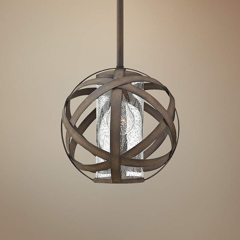 Image 1 Hinkley Carson 10" Wide Vintage Iron Outdoor Mini Pendant