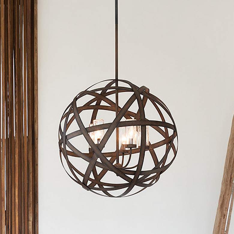 Image 1 Hinkley Carson 26 1/2" Wide Vintage Iron 5-Light LED Pendant