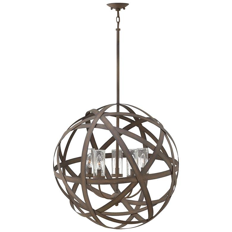 Image 3 Hinkley Carson 26 1/2" Wide Vintage Iron 5-Light LED Pendant more views