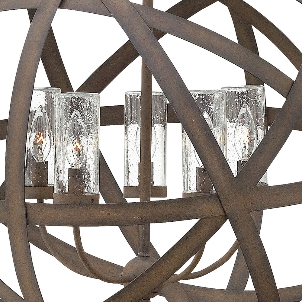Hinkley Carson 26 1/2" Wide Vintage Iron 5-Light Outdoor Chandelier