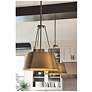 4_Hinkley Cartwright 15 1/2" Wide Rustic Brass Drum Pendant Chandelier more views