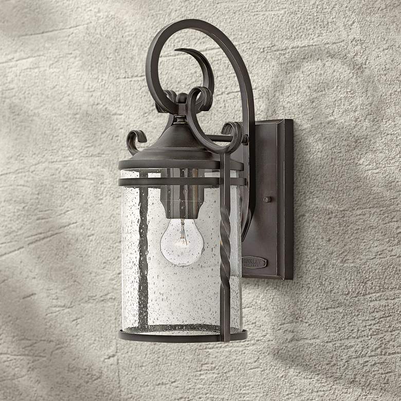 Image 1 Hinkley Casa 17 1/2" High Olde Black Outdoor Wall Light
