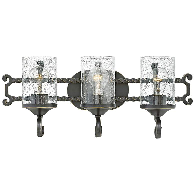 Image 1 Hinkley Casa 22 3/4" Wide Olde Black 3-Light Bath Light