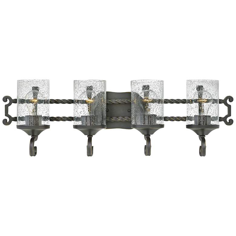 Image 1 Hinkley Casa 29 1/4" Wide Olde Black 4-Light Bath Light