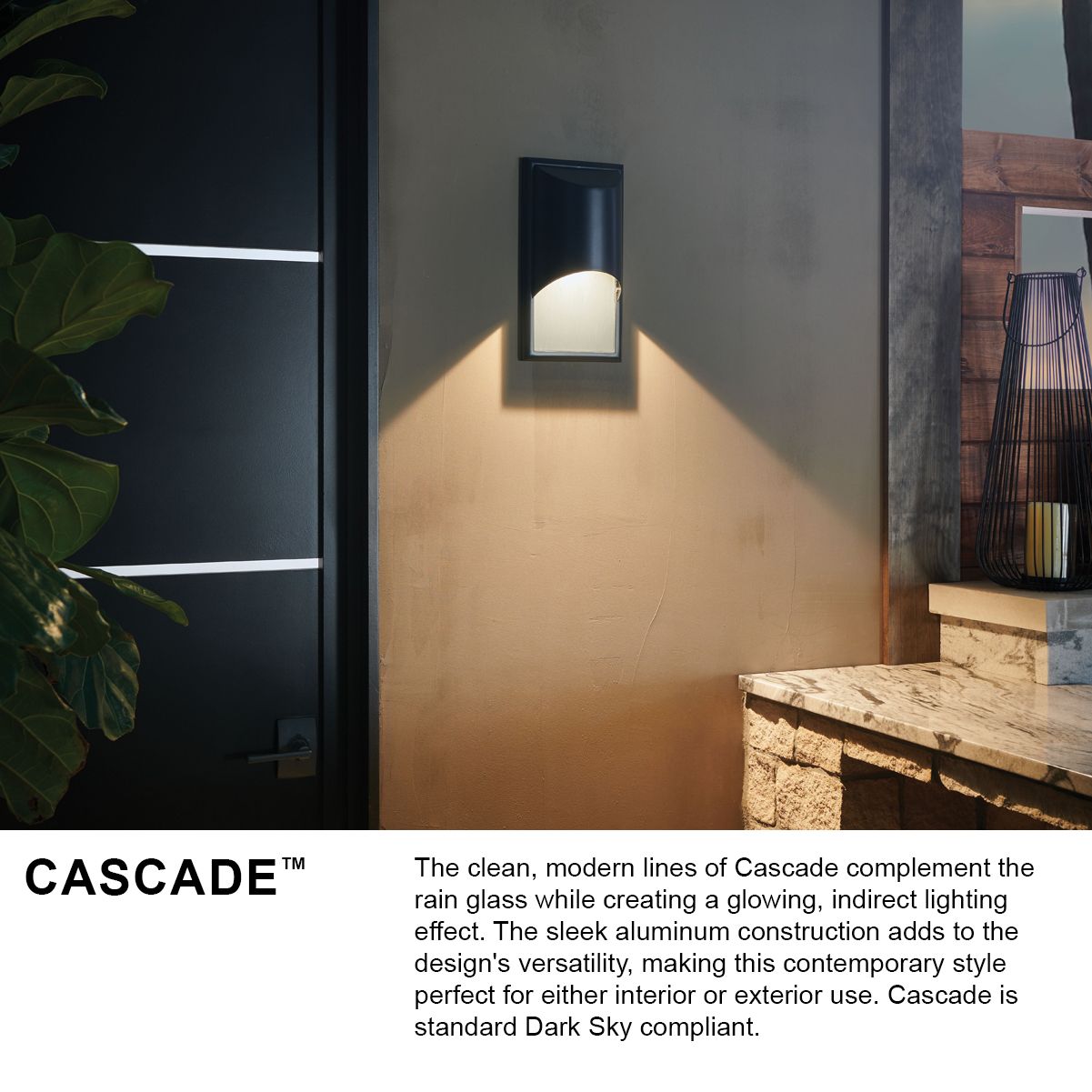 Hinkley Cascade 14 1/2" High Satin Black Outdoor Wall Light