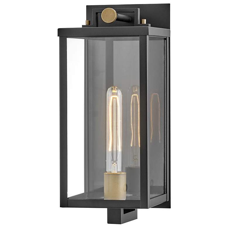 Image 1 Hinkley Catalina 16" High Black and Clear Glass Outdoor Wall Light