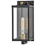 1_Hinkley Catalina 16" High Black and Clear Glass Outdoor Wall Light