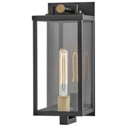 Hinkley Catalina 16" High Black and Clear Glass Outdoor Wall Light