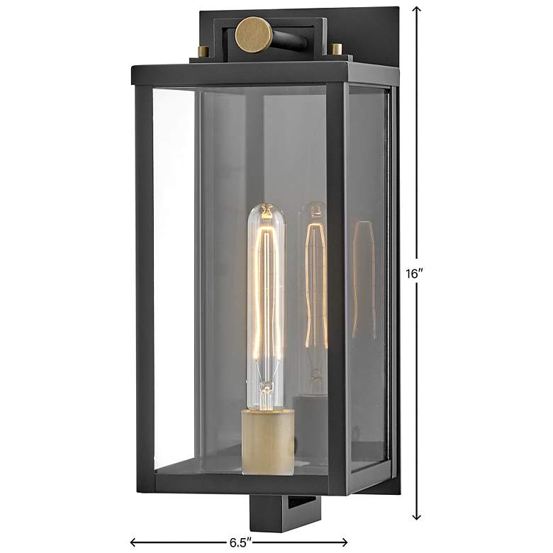 Image 6 Hinkley Catalina 16" High Black and Clear Glass Outdoor Wall Light more views