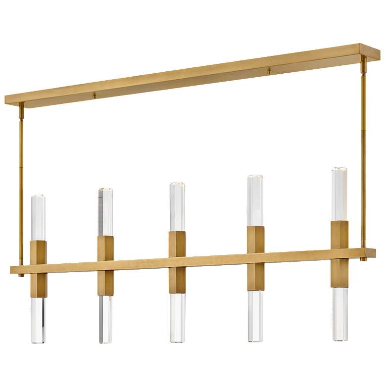 Image 1 Hinkley Cecily Ten Light LED Linear Chandelier Heritage Brass