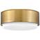 Hinkley Cedric 12" Wide Lacquered Brass Drum Ceiling Light