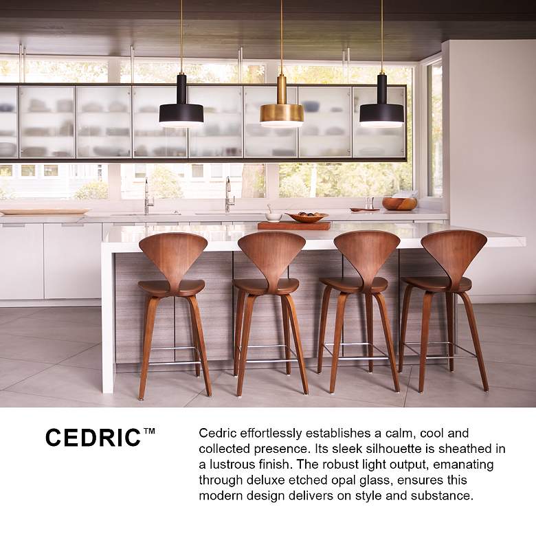 Image 4 Hinkley Cedric 5 1/4" Wide Lacquered Brass LED Ceiling Light more views