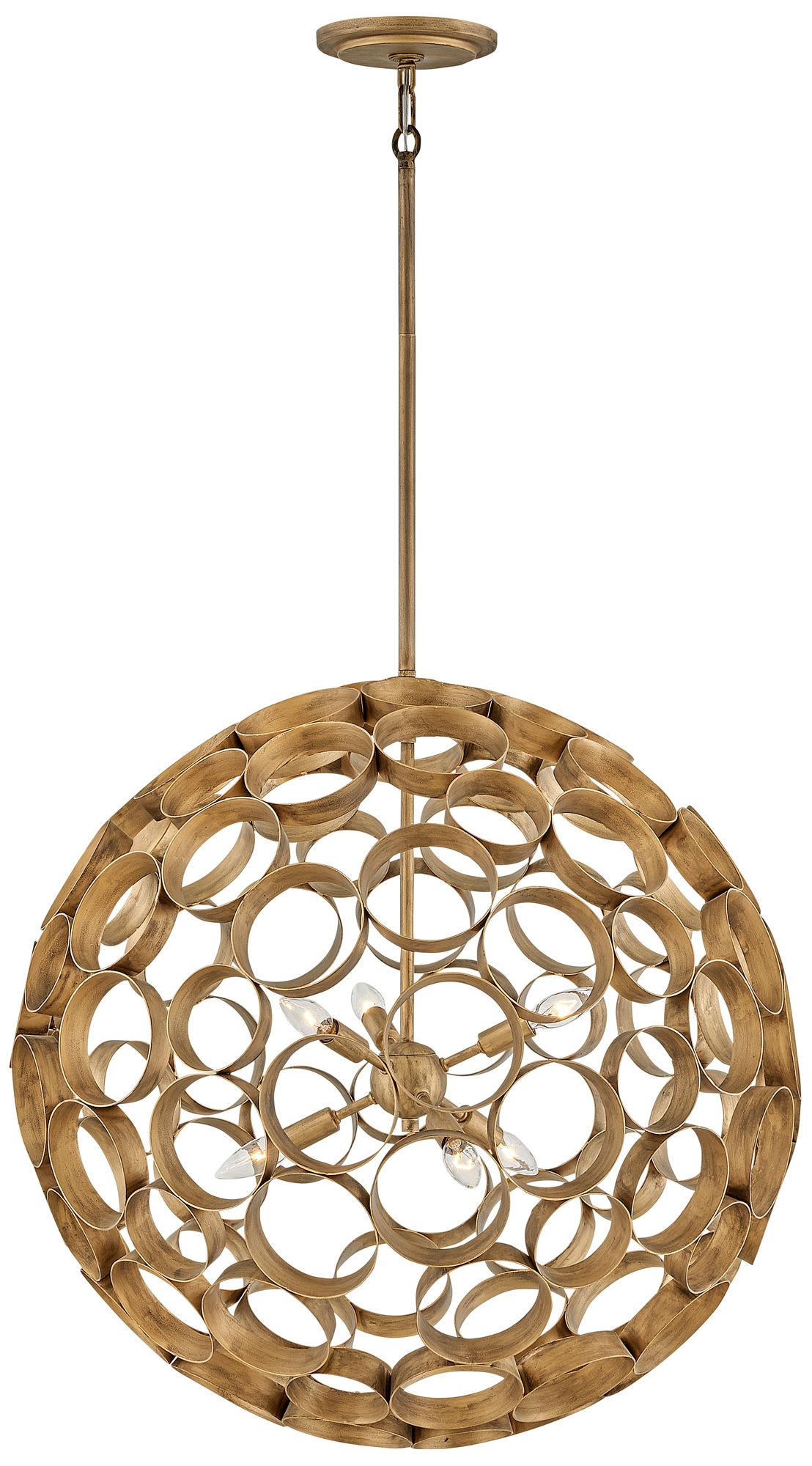 Image 2 Hinkley Centric 28" Wide Burnished Gold 6-Light Orb Pendant more views