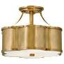 Hinkley Chance 14 1/4" Heritage Brass Semi-Flush Mount Ceiling Light