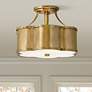 1_Hinkley Chance 14 1/4" Heritage Brass Semi-Flush Mount Ceiling Light