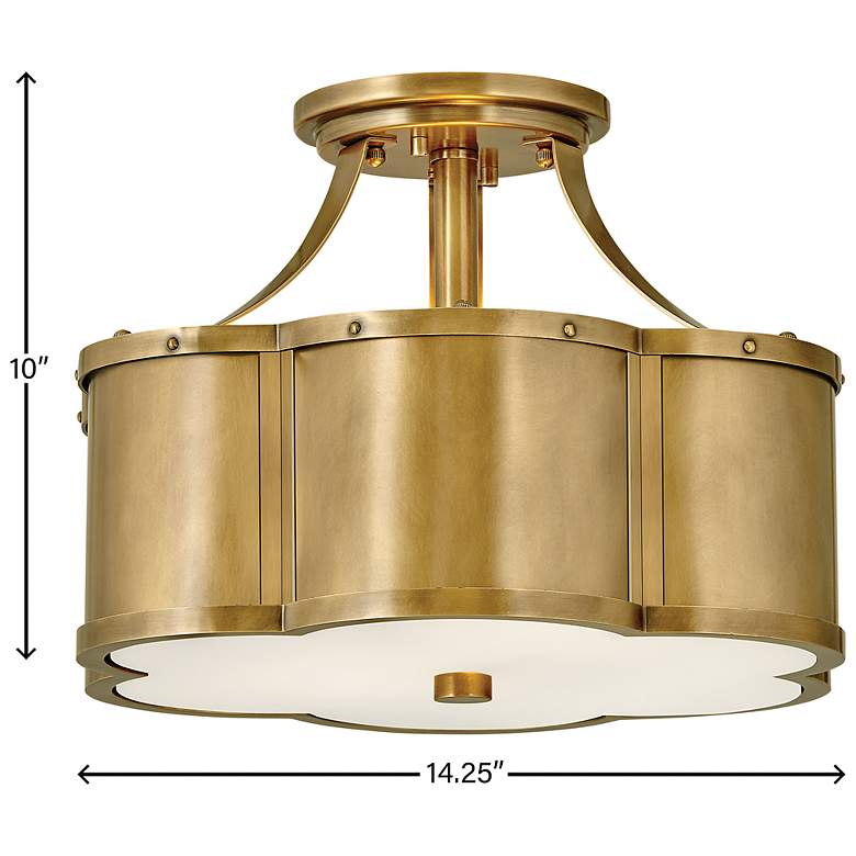 Image 4 Hinkley Chance 14 1/4" Heritage Brass Semi-Flush Mount Ceiling Light more views