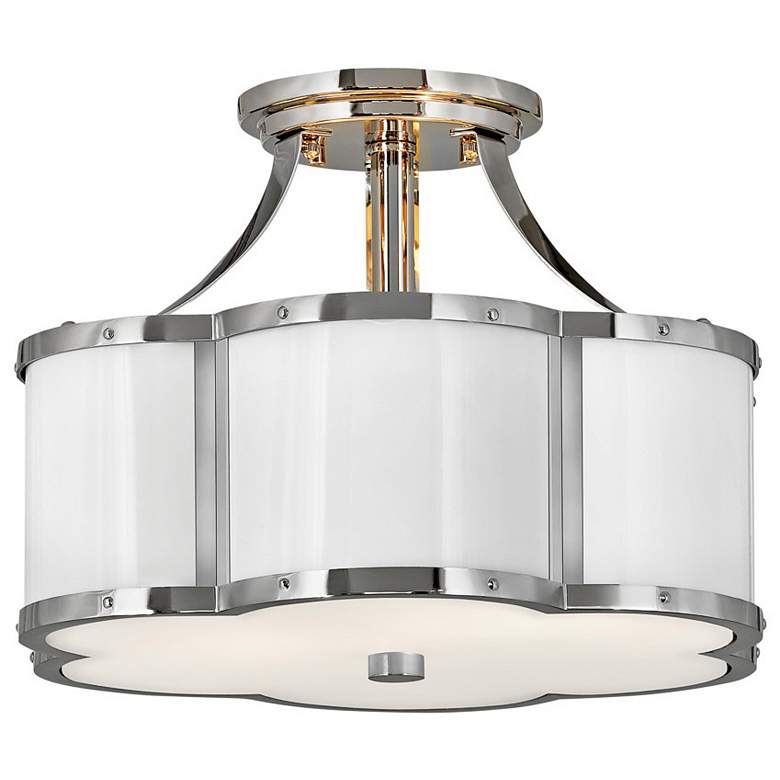 Image 1 Hinkley Chance 14 1/4" Wide Polished Nickel Ceiling Light
