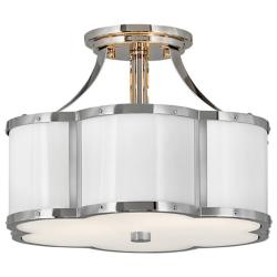 Hinkley Chance 14 1/4" Wide Polished Nickel Ceiling Light