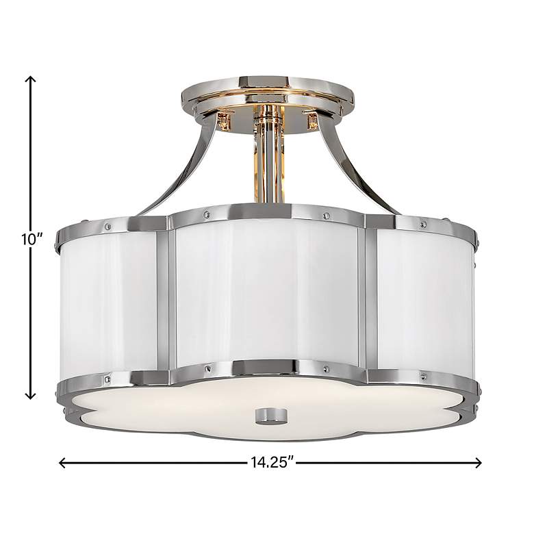 Image 3 Hinkley Chance 14 1/4" Wide Polished Nickel Ceiling Light more views