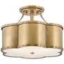2_Hinkley Chance 18" Heritage Brass 3-Light Semi-Flush Ceiling Light more views