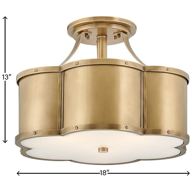 Image 3 Hinkley Chance 18" Heritage Brass 3-Light Semi-Flush Ceiling Light more views