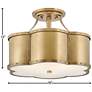 3_Hinkley Chance 18" Heritage Brass 3-Light Semi-Flush Ceiling Light more views