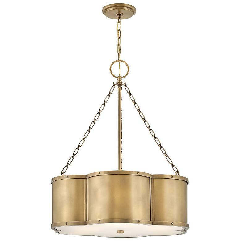 Image 1 Hinkley Chance 22" Wide Cloverleaf Profile Heritage Brass Chandelier