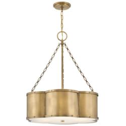 Hinkley Chance 22" Wide Cloverleaf Profile Heritage Brass Chandelier