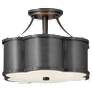 Hinkley Chance Collection 14 1/4" Wide Blackened Brass Ceiling Light