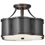 1_Hinkley Chance Collection 14 1/4" Wide Blackened Brass Ceiling Light