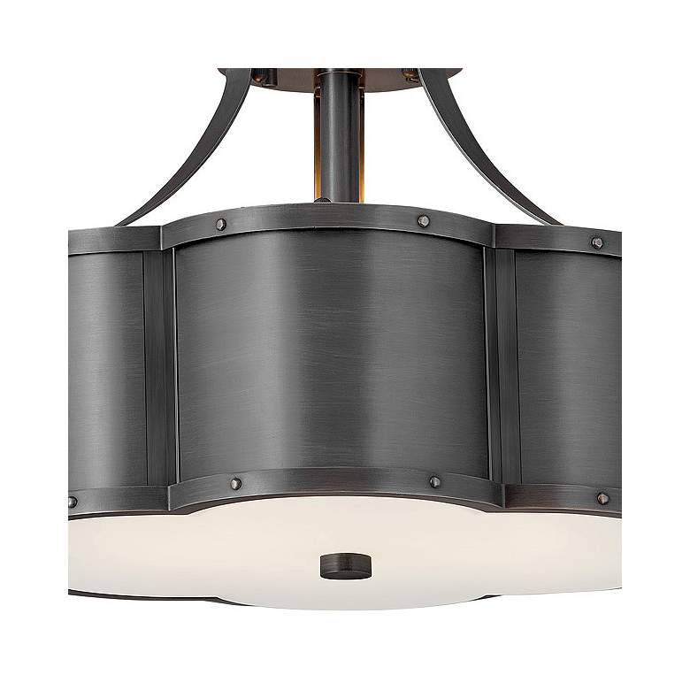 Image 2 Hinkley Chance Collection 14 1/4" Wide Blackened Brass Ceiling Light more views