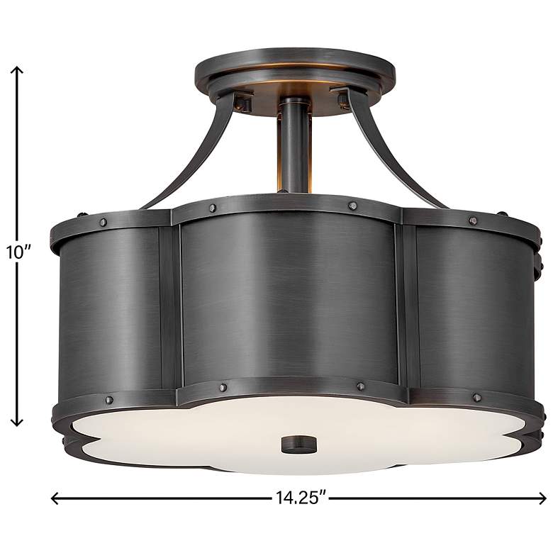 Image 3 Hinkley Chance Collection 14 1/4" Wide Blackened Brass Ceiling Light more views