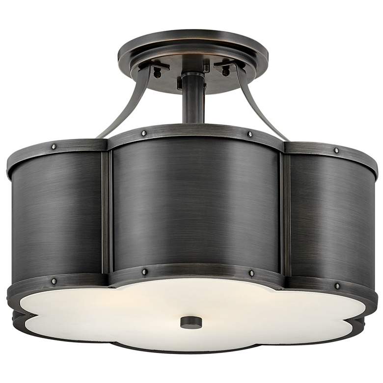 Image 1 Hinkley- Chance Medium Semi-flush Mount- 18" Blackened Brass
