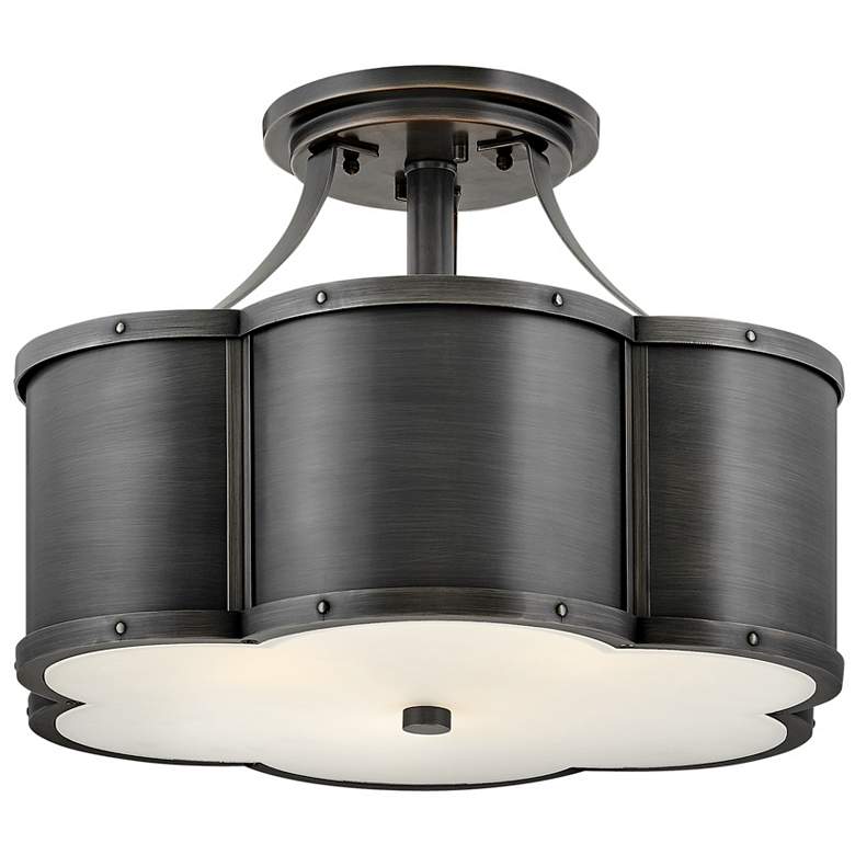 Image 1 Hinkley- Chance Medium Semi-flush Mount- 18 inch Blackened Brass