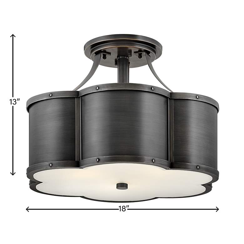 Image 3 Hinkley- Chance Medium Semi-flush Mount- 18" Blackened Brass more views