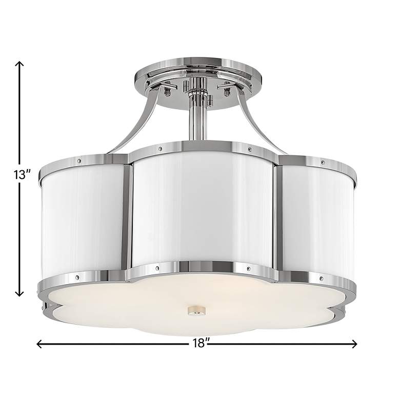 Image 4 Hinkley- Chance Medium Semi-flush Mount- 18" Polished Nickel more views