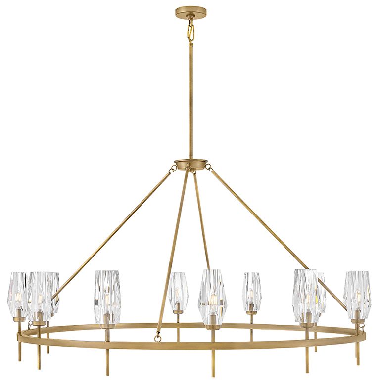 Hinkley Chandelier Ana Extra Large Single Tier 58" Heritage Brass