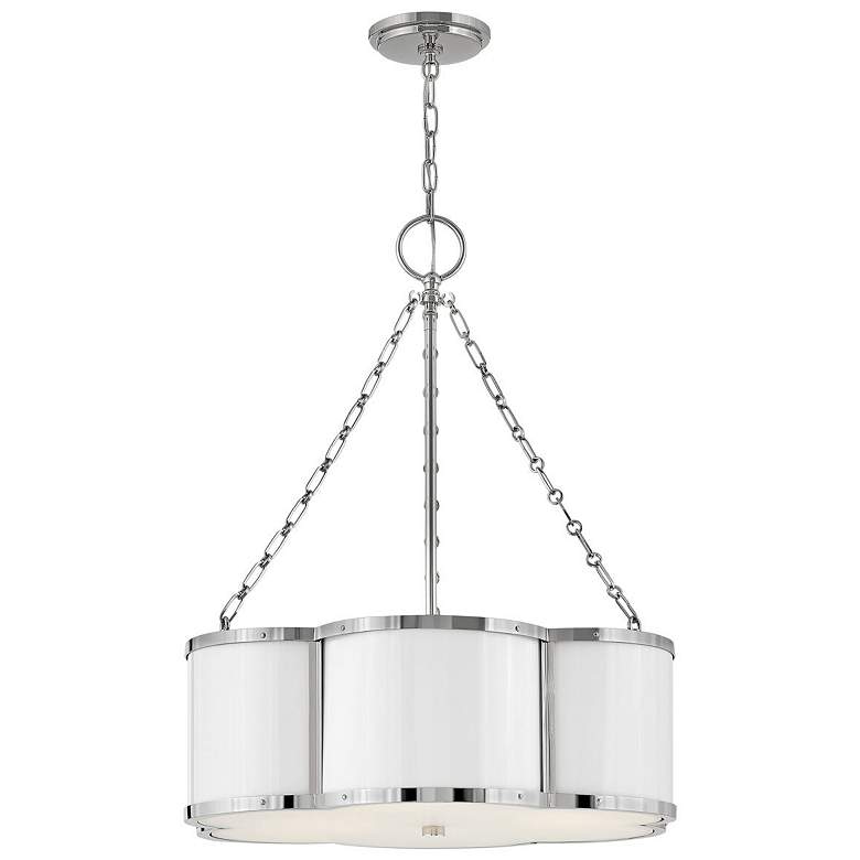 Image 1 Hinkley Chandelier Chance Small Drum Chandelier 22" Polished Nickel